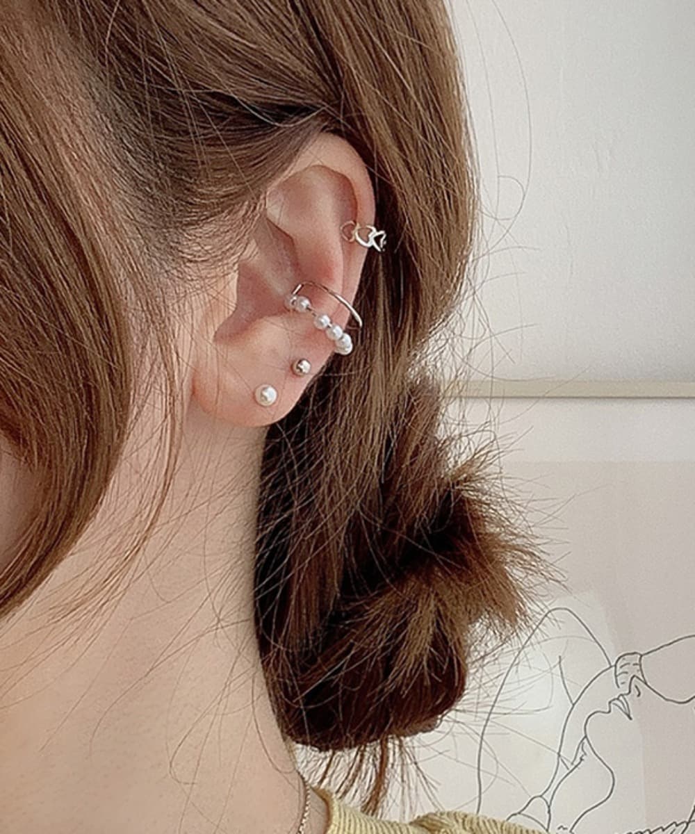 Pearl Ear Cuff Earrings Set