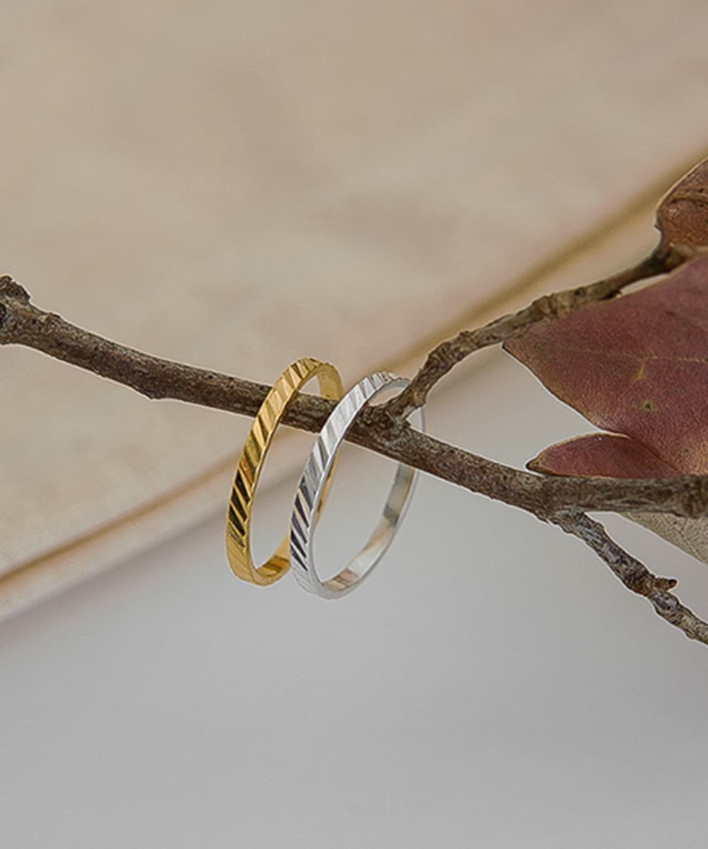 Chevron Pattern 925 Silver Ring (3 Colors)