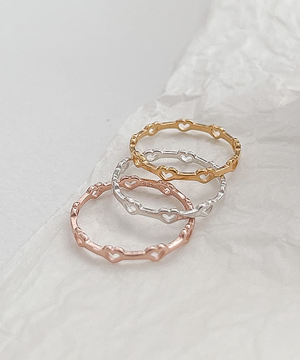 Heart Rail 925 Silver Ring (3 Colors)