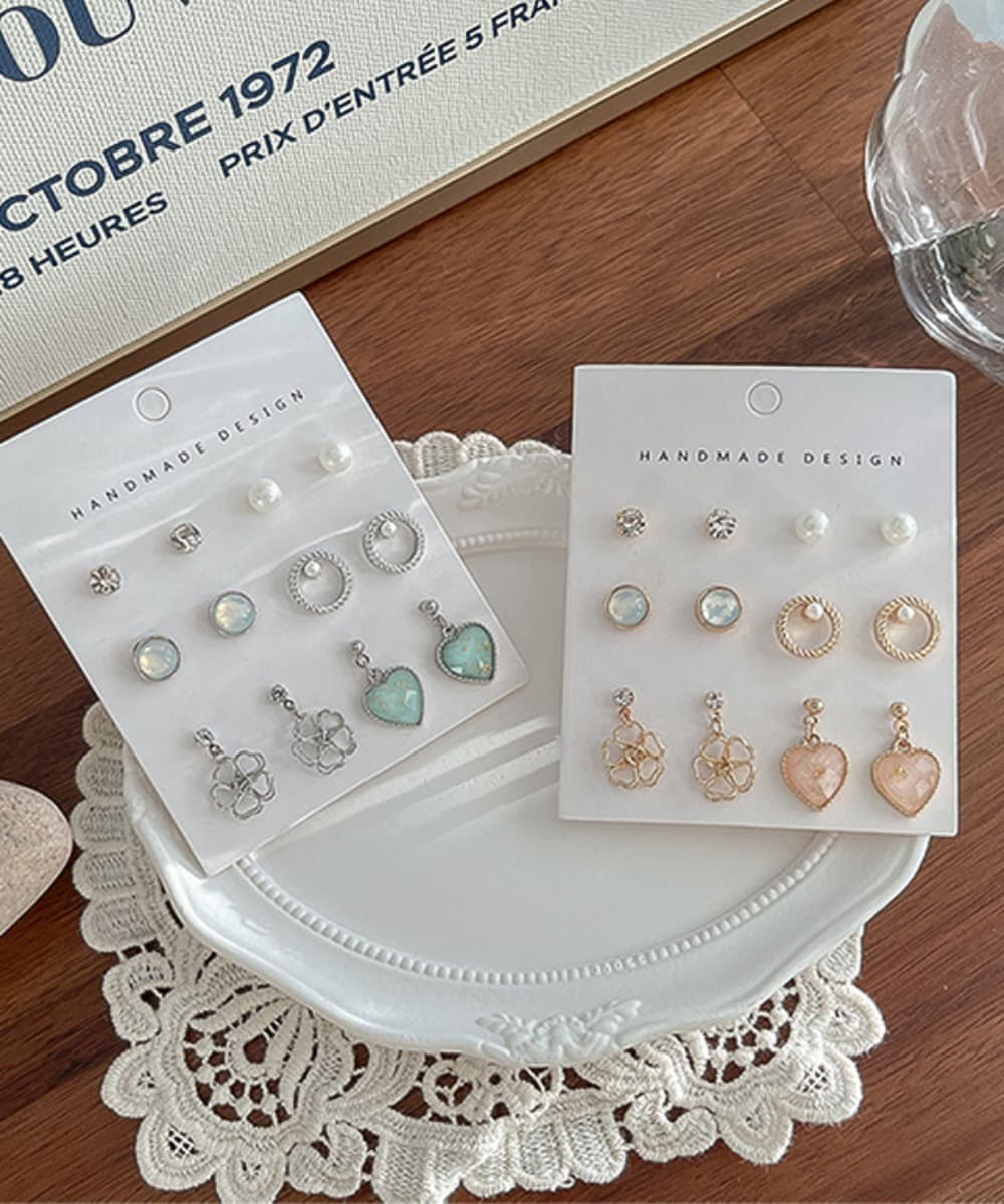 Daisy Gold Fill Heart Earrings Set (titanium Post)