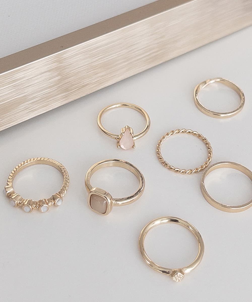 Mocha Pound Layered Ring Set