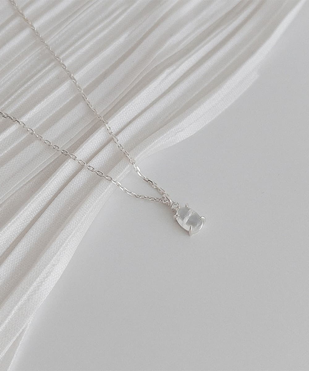 Natural Moonstone Pendant Silver Necklace 925
