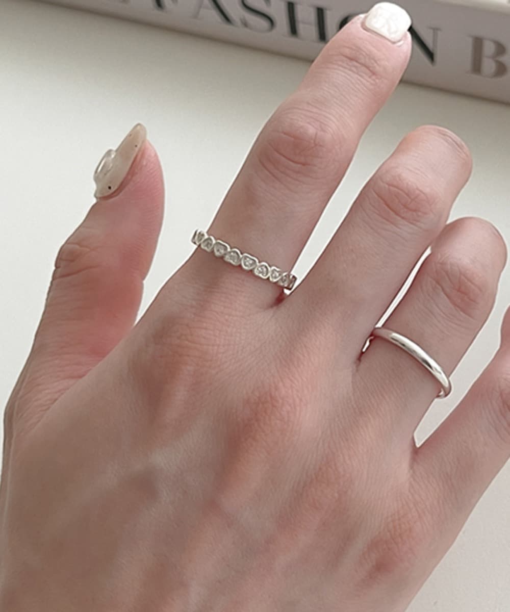 Crystal Heart Cubic Zirconia Sterling Silver Ring (3 Colors)