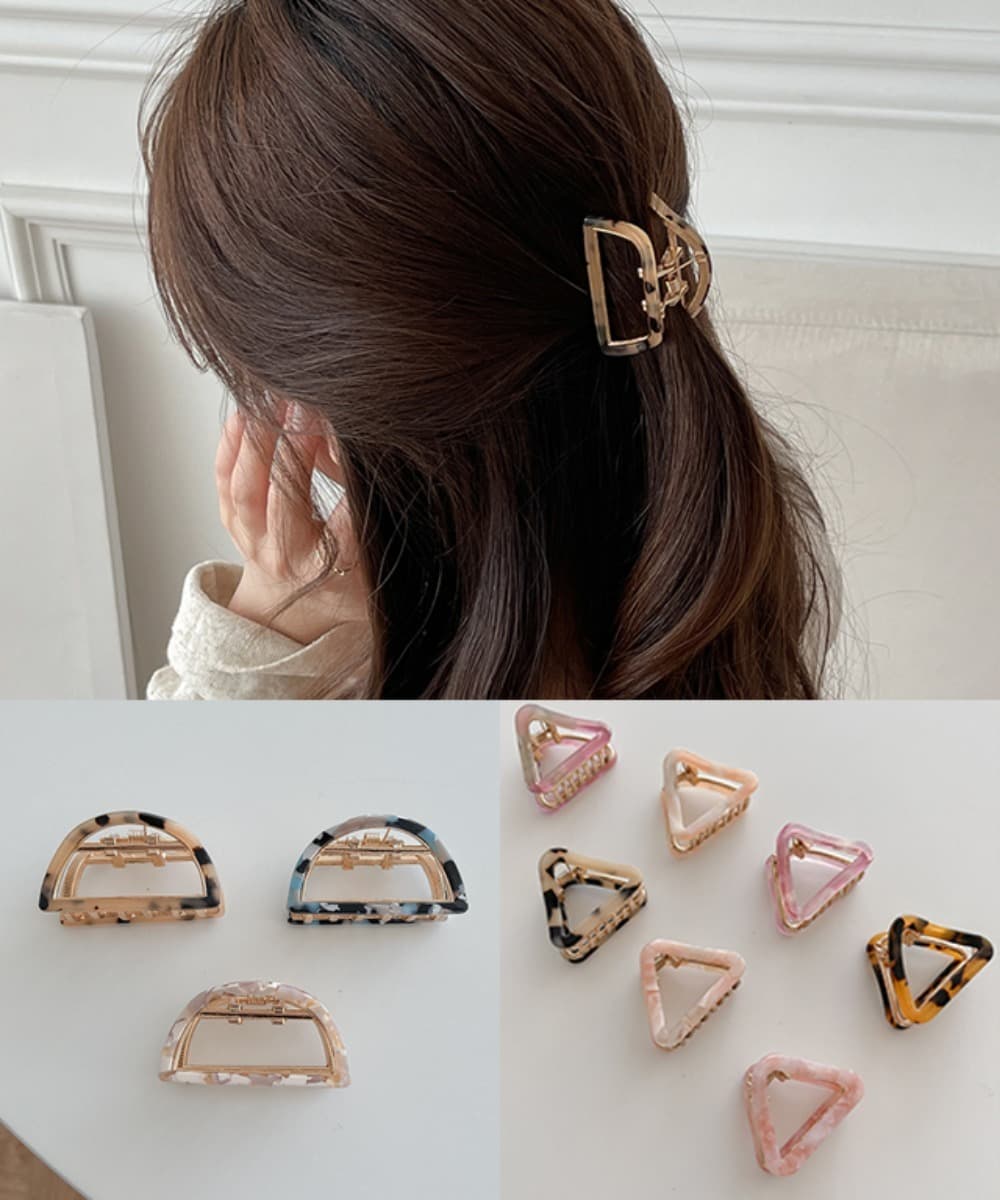 Mini Cellulose Hair Claw Clip (2 Types / 10 Colors)