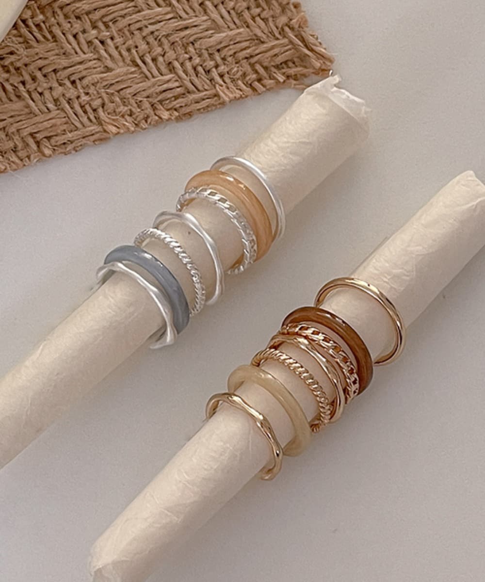 Acrylic Ring Layered Ring Set (2 Colors)