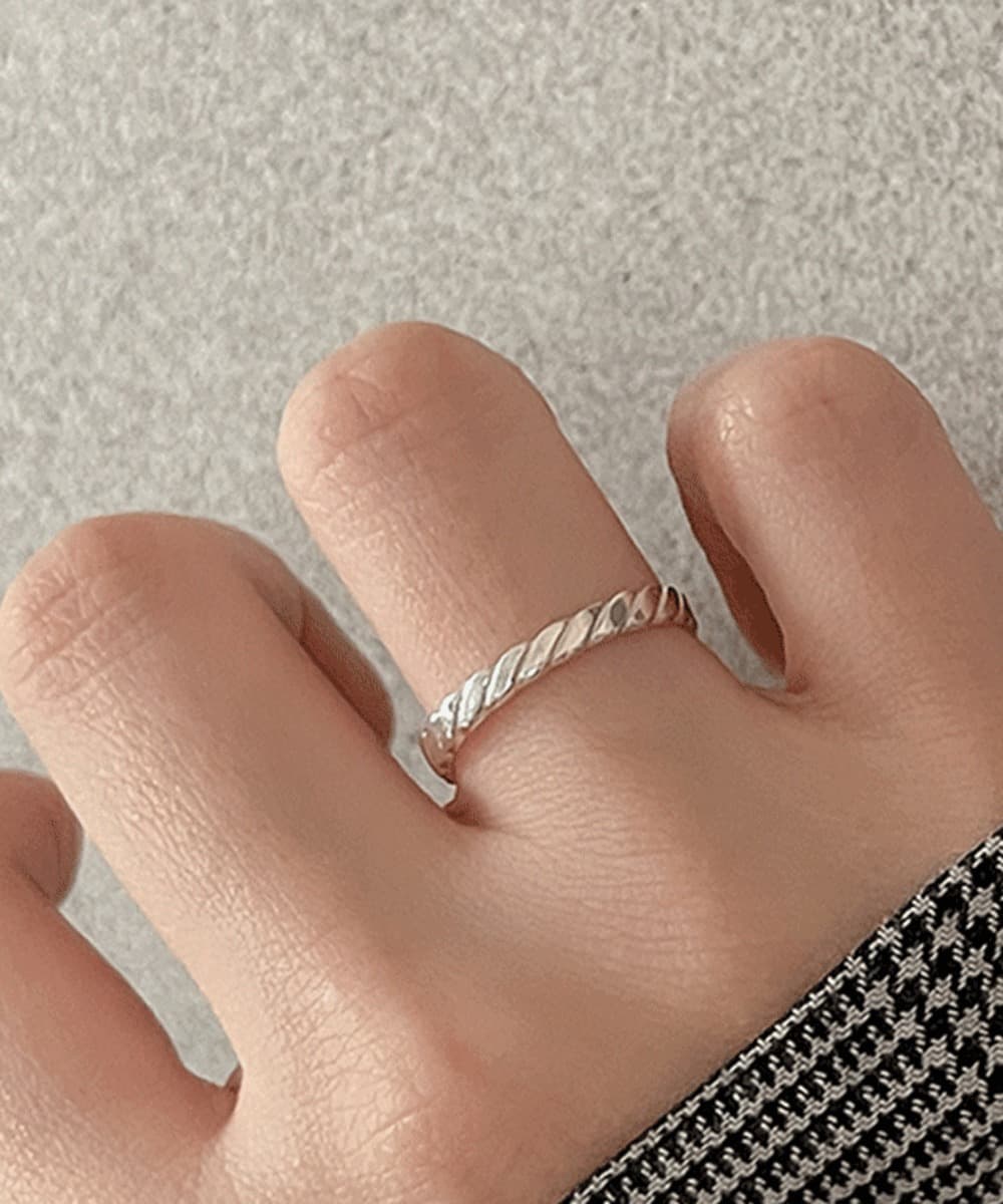 Flat Rope 925 Sterling Silver Ring