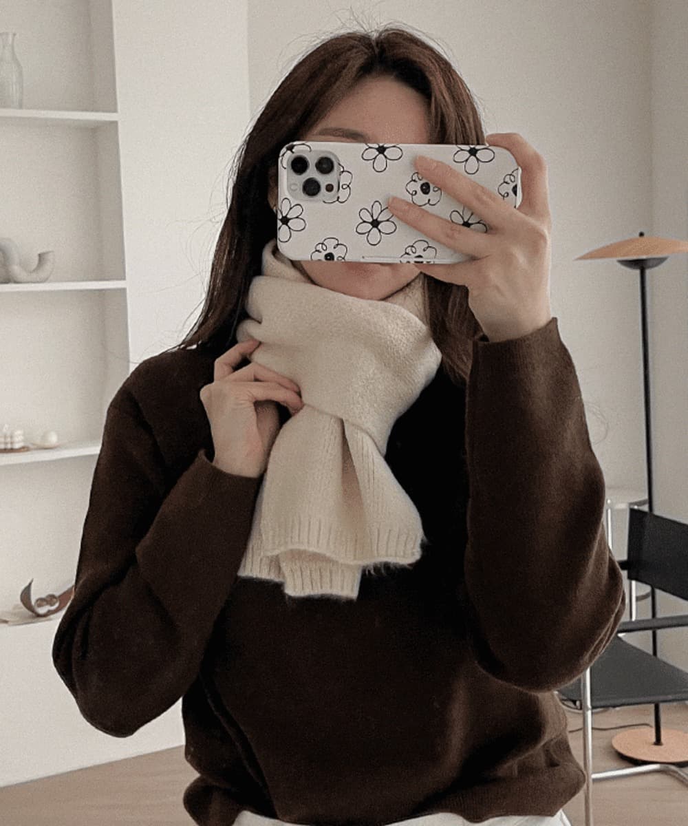 Minimal Soft Knit Short Scarf (5 Colors)