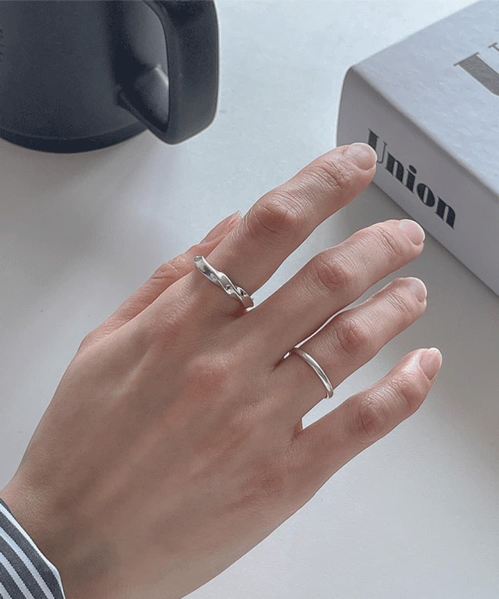Curved Bold 925 Silver Adjustable Ring