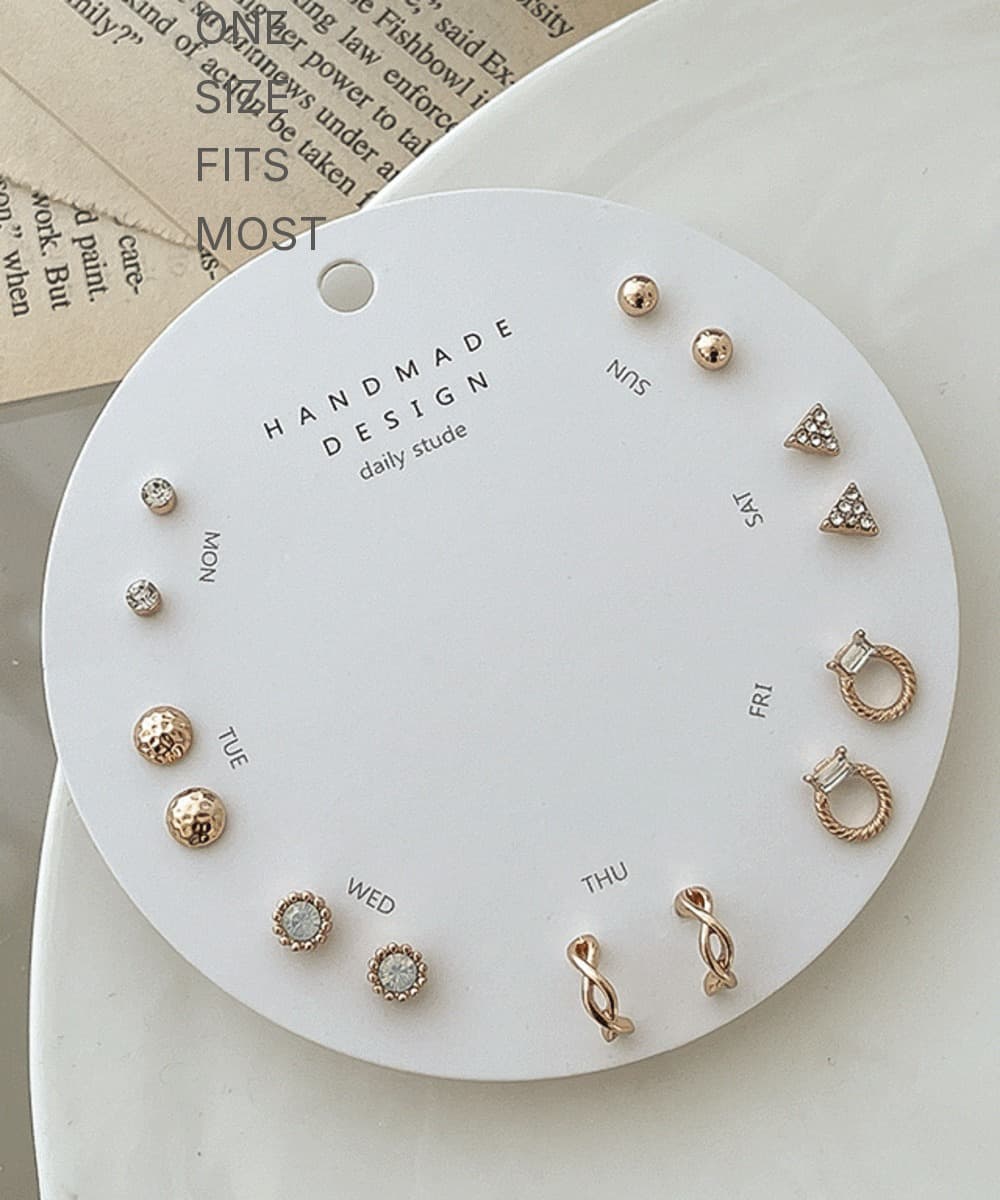 Athens Cubic Zirconia Weekly Earrings Set (titanium Post)