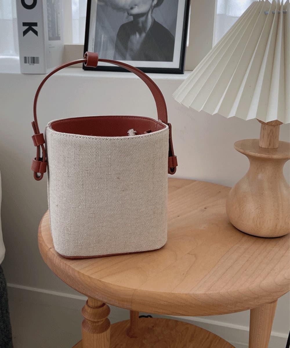 Maple Canvas Cylindrical Bucket Bag