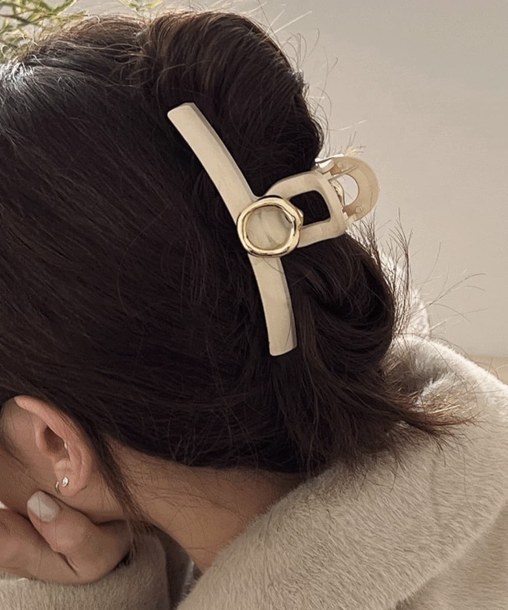 Gold Ring Twist Hair Claw Clip