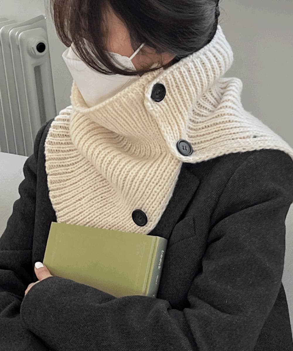 Button Daily Knit Neck Warmer