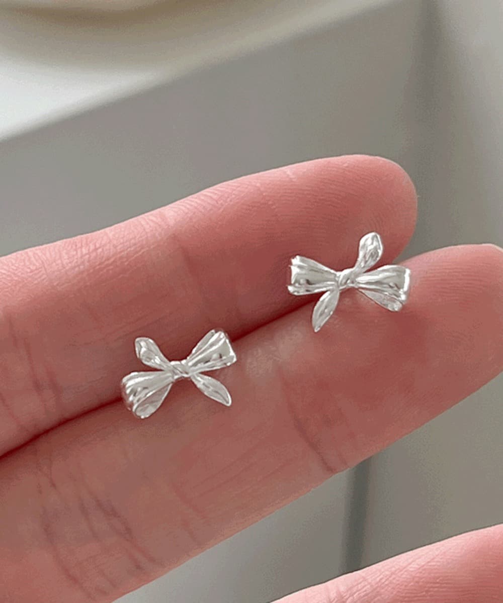GRACE Guest Ribbon Sterling Silver Earrings (3 Colors)