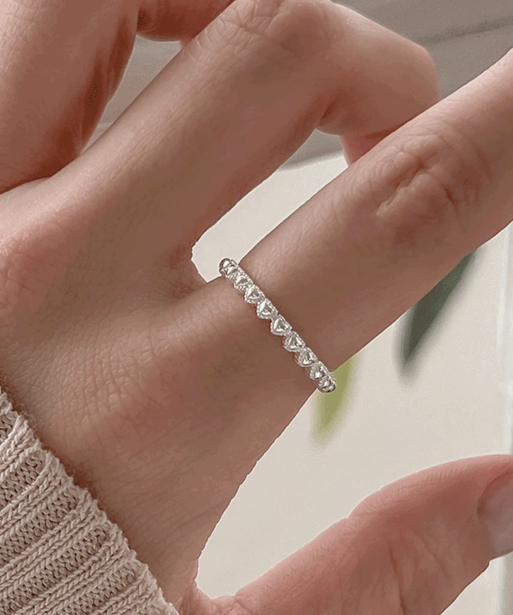 Heart-shaped Adjustable Solid 925 Silver Ring (2 Colors)