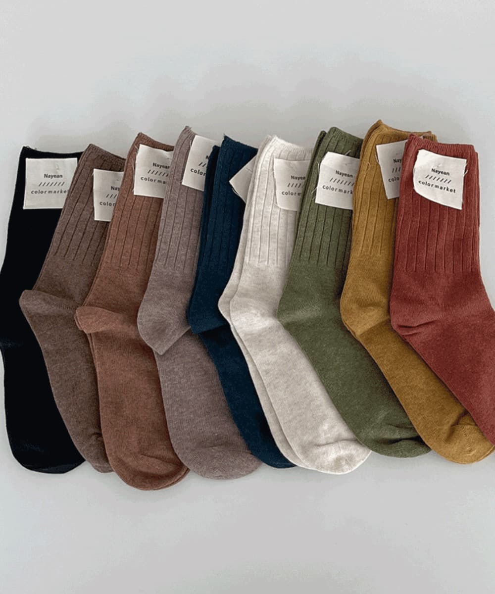 Dusty Thick Cable Knit Mid-calf Basic Socks