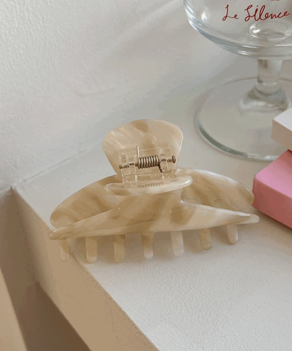 Marble Half-moon Cellulose Hair Claw Clip