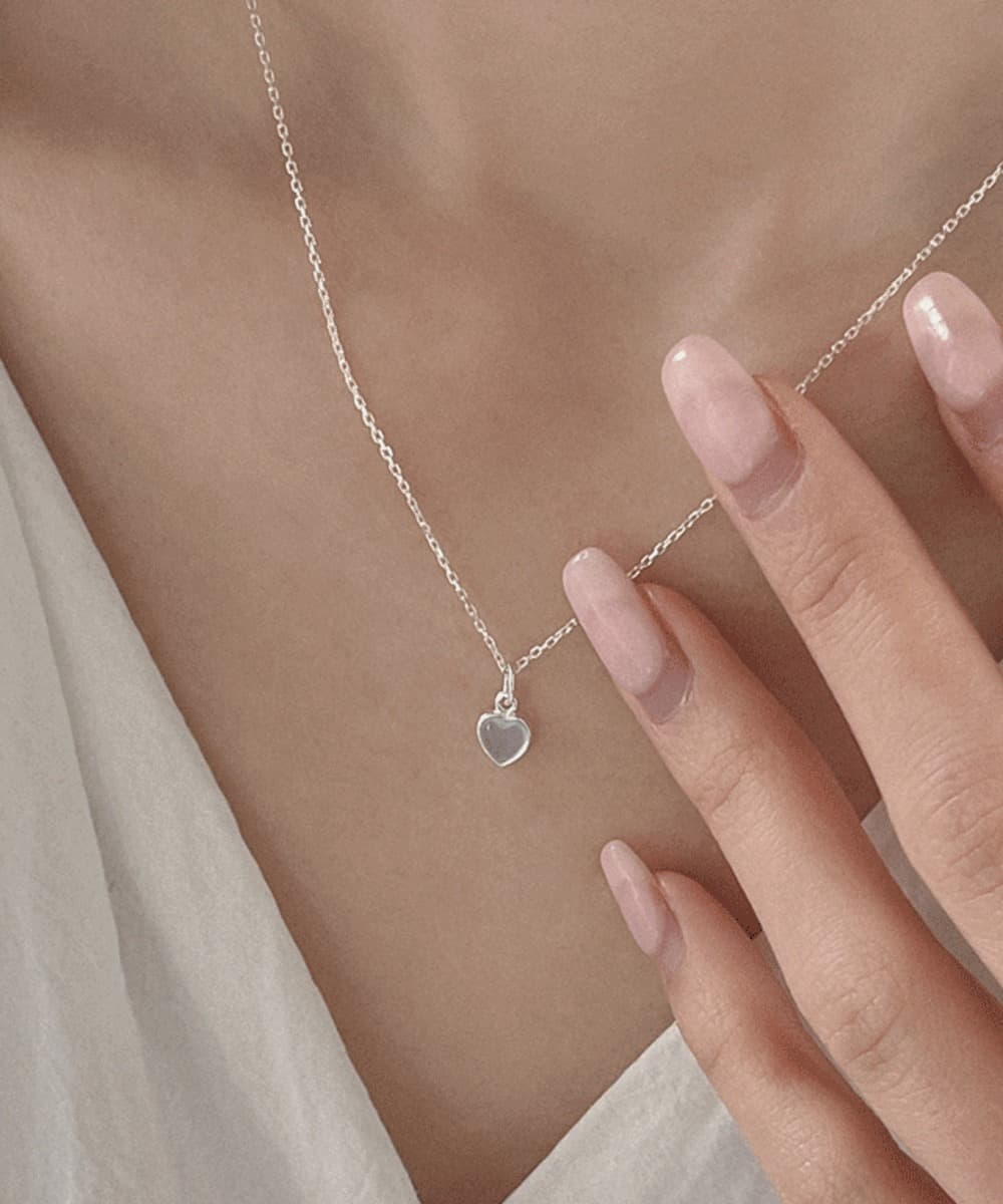 Pastel Heart Pendant Silver Necklace