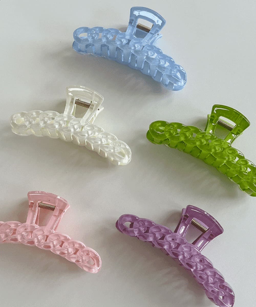 Jelly Color Chain Hair Claw Clip Hairpin