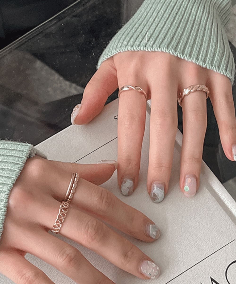 Mix Twist Unplated Ring Set