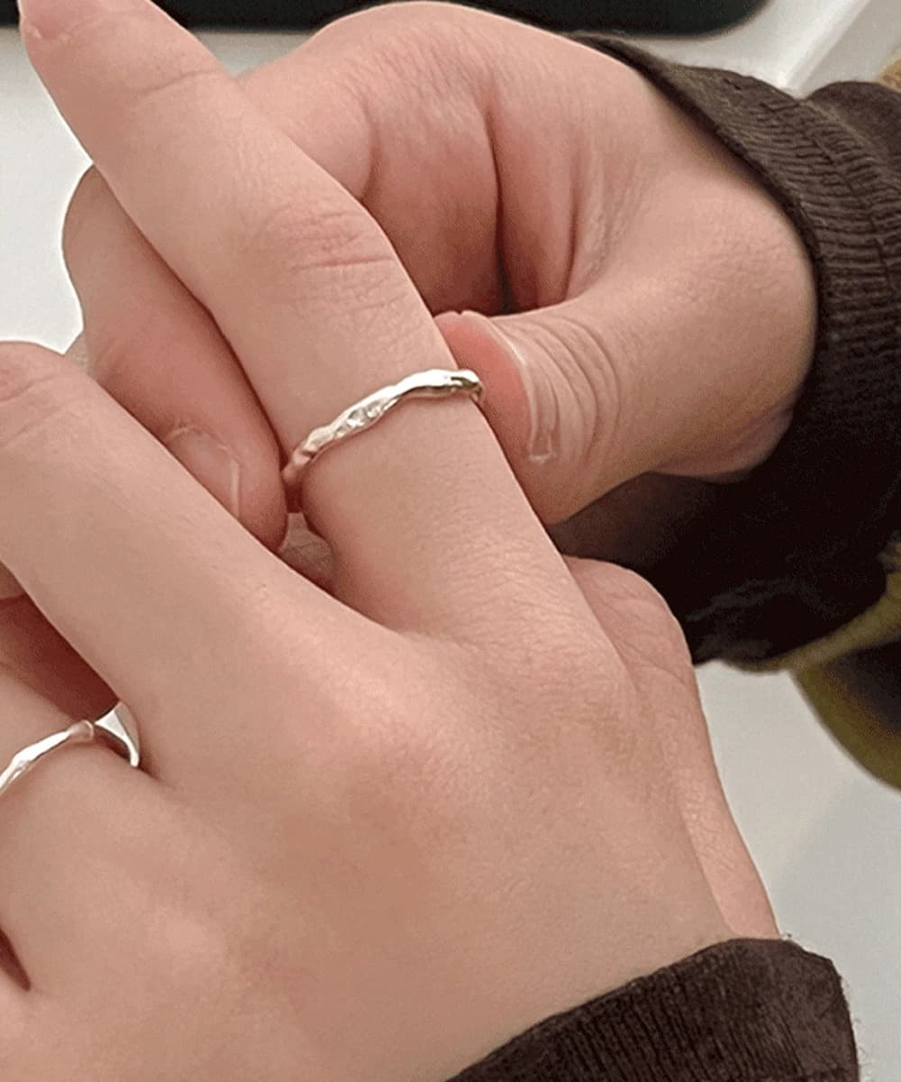 Crinkle 925 Sterling Silver Adjustable Ring