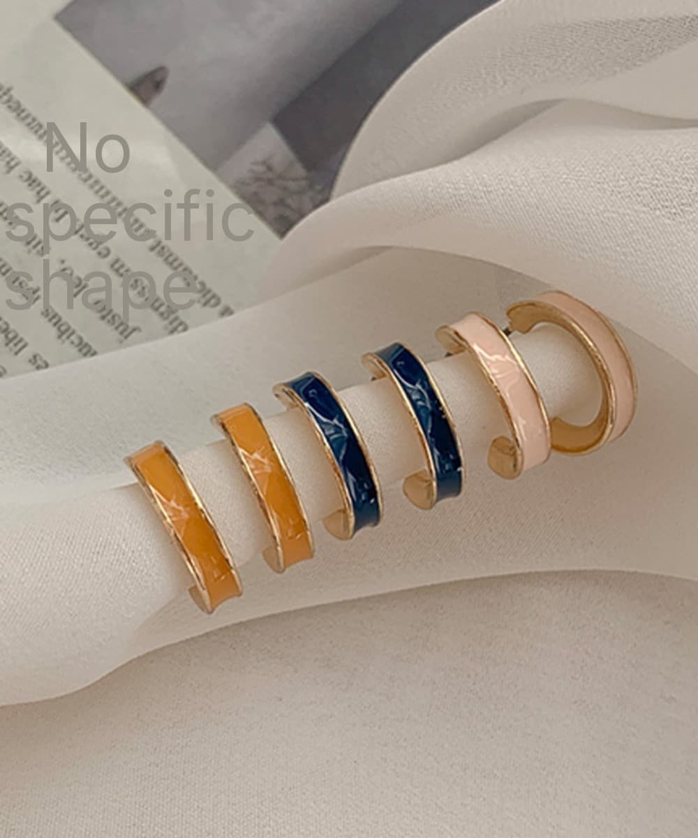 Epoxy Color Ring Earrings Set