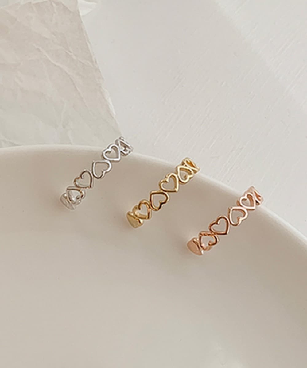 Adjustable Heart Open Ring In 925 Sterling Silver (3 Colors)